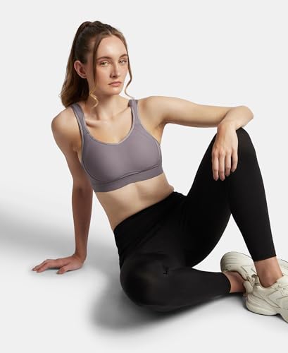 Image of Jockey MI11 Women Wirefree Non Padded Microfiber Elastane Stretch Full Coverage Active Sports Bra with StayDry Treatment