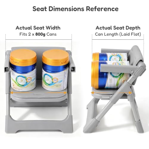 Image of Ezebaby Foldable Booster Seat for Kitchen Chair: Removable Tray Floor Seat for Babies Toddlers- Travel Portable Booster Seat for Dining Table 2-in-1(Grey)
