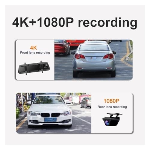 Rétroviseur caméra 4K connecté avec Android Auto sans fil et carte 128G
