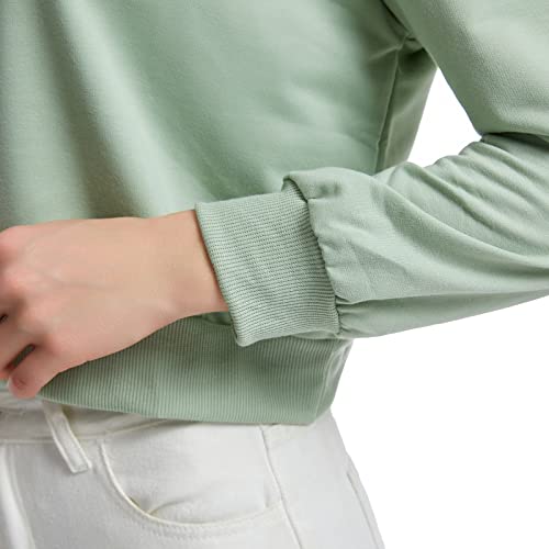 Kiekiecoo Cute Aesthetic Frog Cropped Sweatshirt For Teen Girls Kawaii Cartoon Graphic Hoodie Womens Preppy Cotton Pullover (Green,L) #TOP4