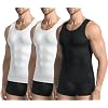 3 Pack Compression Shirt Men Body Shaper Vest Workout Tank Top | Tummy Control Slimming Undershirts,Gym Shapewear for Mens,Hides Man Boobs