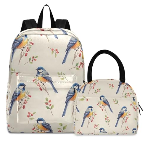 Sac à livres oiseaux chanteurs et sac isotherme pour pique-nique