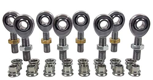 QSC 1/2 X 1/2-20 Chromoly 4-Link Rod End Kit with 1/2-3/8 High Misalignment Spacers, Rod End, Heim Joint