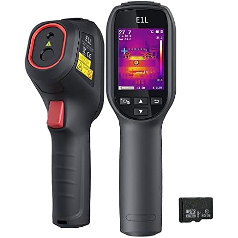 HIKMICRO E1L Thermal Imaging Camera, 160 x 120 IR Resolution/19200 Pixels, 25Hz Refresh Rate, Portable Handheld Infrared Thermal Imager with Laser Pointer, -4°F~1022°F Temperature Range Cover