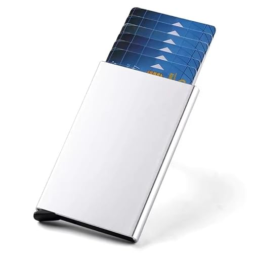 [EKLMCFS] �A�V�����e�B�W�� ID Credit Bank Card Holder Wallet Luxury Brand Anti Rfid Blocking Protected Slim Small Money Wallets Case(Sil