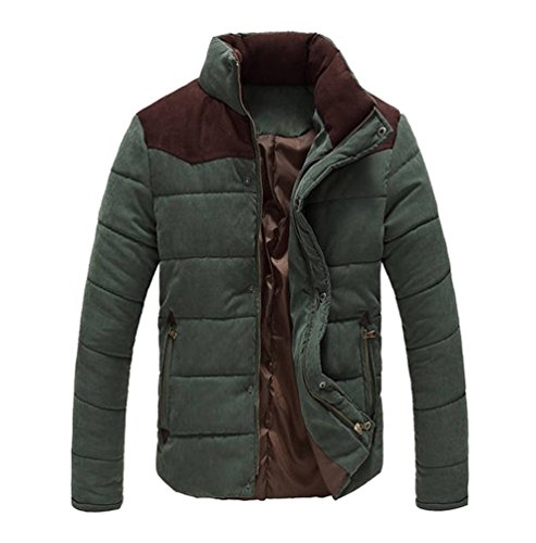 YiLianDa Hombre Chaqueta Ligero Casual Chaquetas De Pluma Acolchado Manga Larga Parka Cremallera Abrigos De Invierno