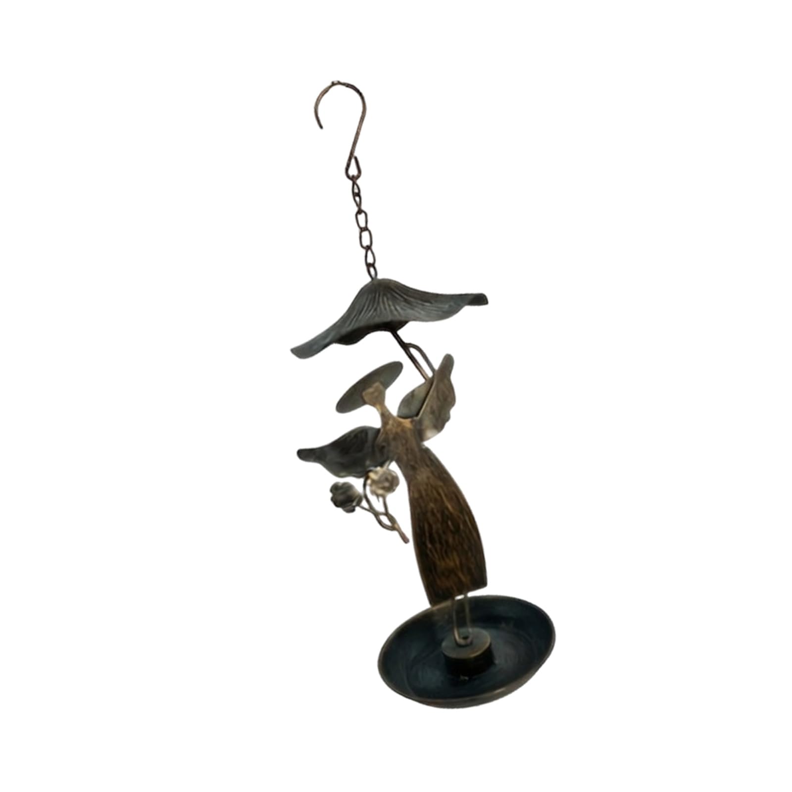 Mangiatoia per uccelli sospesa Porta cibo da esterno resistente agli agenti atmosferici Decorazione del giardino Arte creativa Mangiatoia per uccelli portatile sospesa