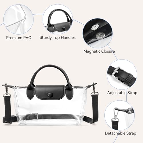 Image of BOSTANTEN Clear Bag for Stadium Approved Crossbody Purse Handbags for Concerts Sports Events