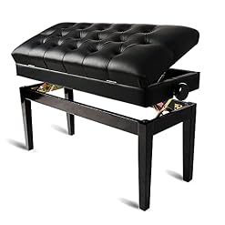 IBOWZ Banquette Piano Banc,Tabouret Piano Banc de Piano rembourré de Luxe Double réglable Duet, Tabouret de Piano de 86 cm avec Tapis en Caoutchouc et Construction en Bois Dur Massif - Les Beatles, Paul McCartney, John Lennon, RIngo Starr, George Harrison
