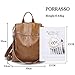 Imagen de PORRASSO Moda Mochila Mujer Bolso de Hombro Muchacha Impermeable Daypack Universidad Bolso Escolar Cuero Trabajo Viaje Mochila Marrón