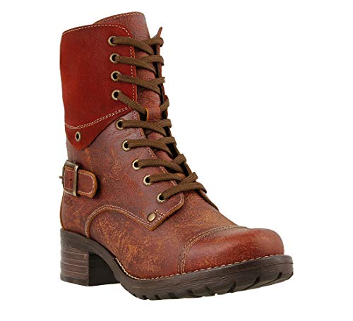 Taos Crave Women's Boots - Stylish and Classic Design for Everyday Fashion - Lacing & Zipper with Curves & Pods Removable Footbed with Arch Support Brick 10-10.5 M US