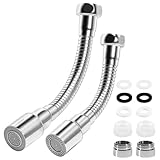 2 Stück Wasserhahn Verlängerung, Wasserhahn Aufsatz Mit 2 Modi, Drehbarer Wasserhahnaufsatz 360 Grad, Perlatoren Für Wasserhähne, Für Küche Und Badezimmer (13,5cm/16cm)