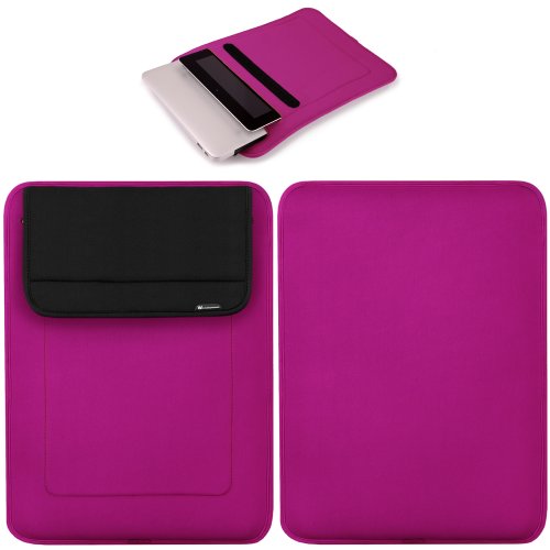 CaseCrown Neoprene Sleeve Case for 15-Inch MacBook Pro with Retina Display and Pocket for The New iPad/iPad 2 - Pink
