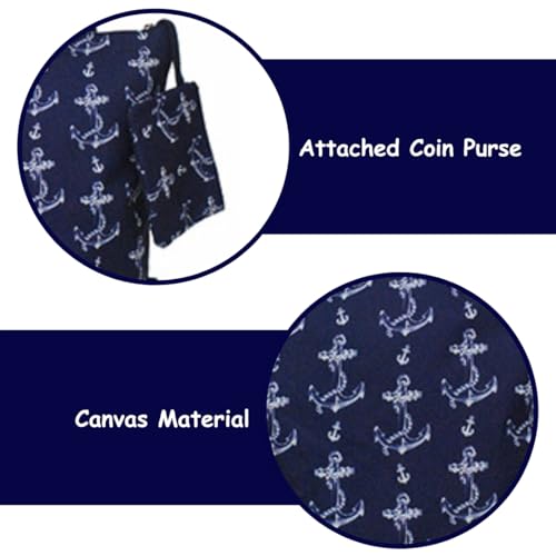 Image of NGIL Medium Top Zipper Closure Canvas Tote Bag with Attached Matching Coin Purse For Moms and Nurses