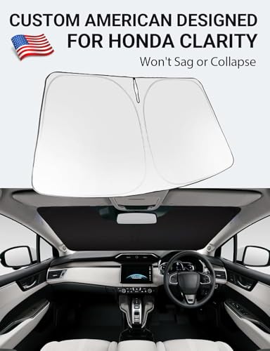 Image of Proadsy 2026 Upgrade Windshield Sun Shade Custom Fit 2017-2021 Clarity Foldable Front Sunshade Protector Sun Visor Blocks UV Rays Keep Car Cooler