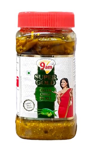 9am Green Chilli Pickle - Hari Mirch ka Achar (450gm)| Homemade Stuffed Chilli Pickles | Bharwa mirch ka achar | Chatpata Achar | Ready to Eat | Pickles with Storage Jar (Pack of 1) (B0D3JBCKDN) Amazon Price History, Amazon Price Tracker