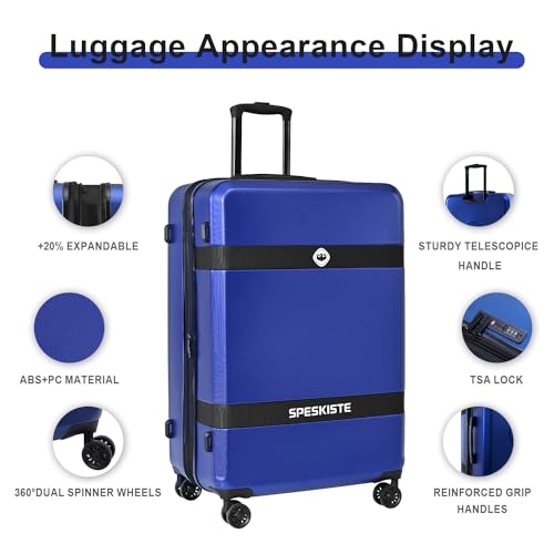 Expandable ABS+PC 3 Piece Luggage Sets with Spinner Wheels Lightweight TSA Lock,Blue - New Model for Easy Traveling and Packing4