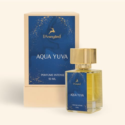 Image of Aranyam Perfumes Natural Aqua Yuva Perfume for Unisex | Long-Lasting Fresh, Aquatic, Sweet & Floral Fragrance | Mild Daily Use and Perfect Valentines Gift for Men & Women (50 ML)