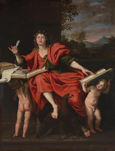 Lienzo de San Juan Evangelista de Domenichino en cuadro clásico de 60x90cm para decorar