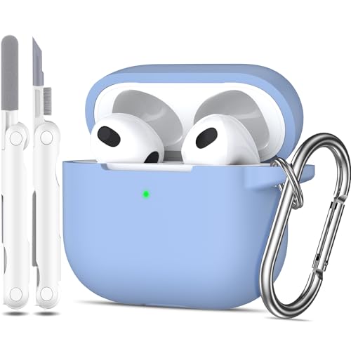 Ya en manzanajugosa.com: MHYALUDO - Funda para AirPods de 3.ª generación, Silicona Suave de Grado Militar con absorción de Impactos, Incluye Llavero y Kit de Limpieza, Gris Azulado