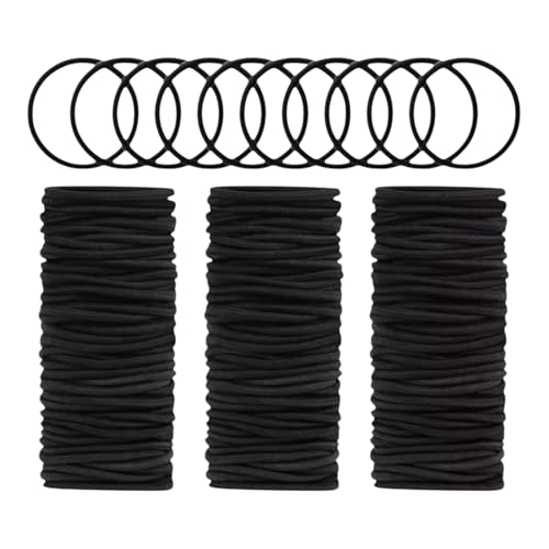 120 pieces black hair ties for thick and curly hair strong hold no damage ponytail holders for women or men (4 mm)