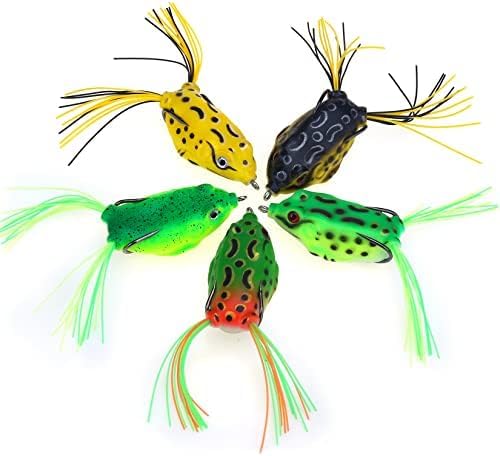 MOBOREST Topwater Frog Lure Bass Trout Fishing Lures Kit Set Realistic Prop F...