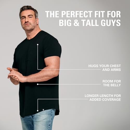 STRONGSIZE Big & Tall Pocket T Shirts for Men – Premium Stretch Cotton Longer Length Mens Casual Crewneck T-Shirt (XL-8XL)2