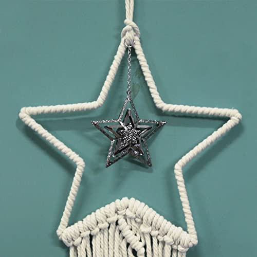 Dream Catcher, Aesthetic Room Decor For Teen Girls, Handmade Moon And Star Dream Catchers With Lights, Bohemian Macrame Cotton Woven Wall Hanging For Home Dorm Decorations Ornament Craft Gift (2 Pcs) #TOP4