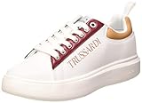 trussardi white bag  Trussardi Jeans by Trussardi Damen Yrias Pu/Logo Print Gymnastikschuh, White/Tan/Bouganville/Pink, 35 EU