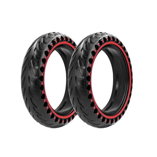 Pneu plein pour Xiaomi M365 Pro 2 1S : roue pleine increvable rouge 8,5 pouces nid d'abeille