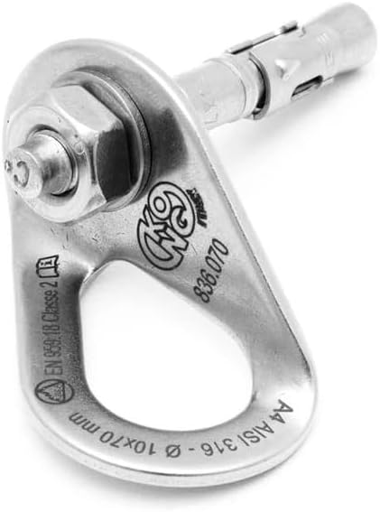 Anchor KIT, Heavy-Duty Stainless Steel AISI 316 Anchoring Device with Expansion Plug and Plate, Corrosion-Resistant Rock Climbing and Rigging Hardware
