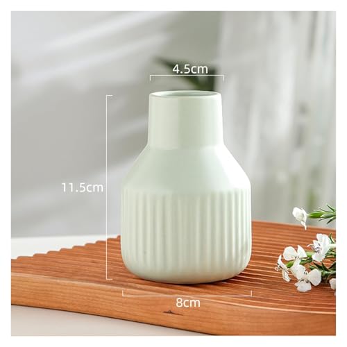 Jarrón de cerámica mini para revivir espacios apagados con decoración moderna verde 3