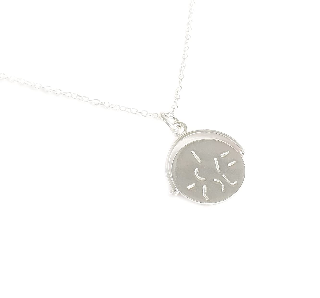 I Love You Spinner Necklace With Hidden Message 925 Sterling