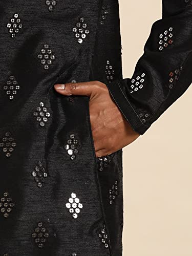 Image of Rajubhai Hargovindas Men's Jacquard Work Kurta Set