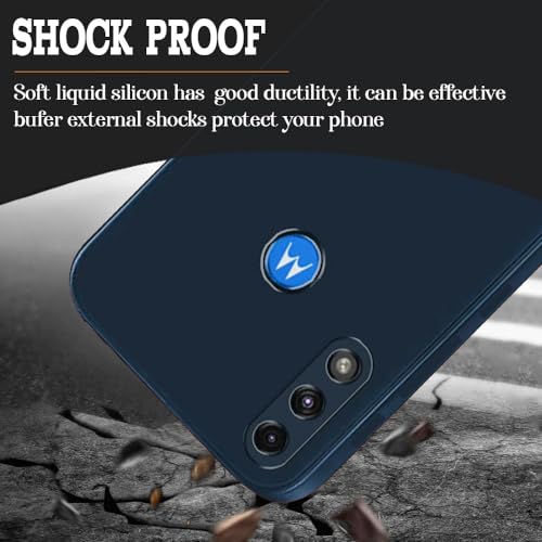 Image of amazon basics Mobile Cover for Motorola Moto E7 Power 4G | Full Camera Protection | Premium Liquid Silicon Case | Flexible Bumper Case for Motorola Moto E7 Power 4G (Dark Blue)