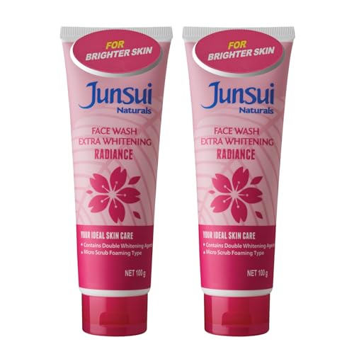 Image of Junsui Naturals Radiance Face Wash for Brighter Skin 100g (Pack of 2) | Contains Double Whitening Agents from Sakura and Yam Bean extract