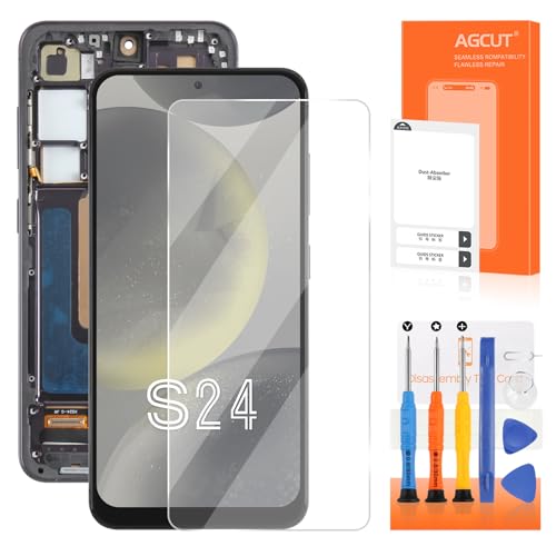 Pantalla LCD para Samsung S24   Pantalla LCD para Samsung Galaxy S24 SM S921U SM S921U1 6,2 Pulgadas Incell Display Digitalizador Touch Screen Asamblea con Reparación Kit Negro con Marco