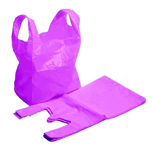 Efforias Carrier Bags 11 x 17 x 21 - Large Plastic Carrier Bags Heavy Duty Vest Carrier Bags - Pack of 75 (Purple)