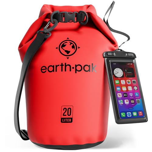 Image of Earth Pak Waterproof Dry Bag - Roll Top Waterproof Backpack Sack Keeps Gear Dry for Kayak with Waterproof Phone Case