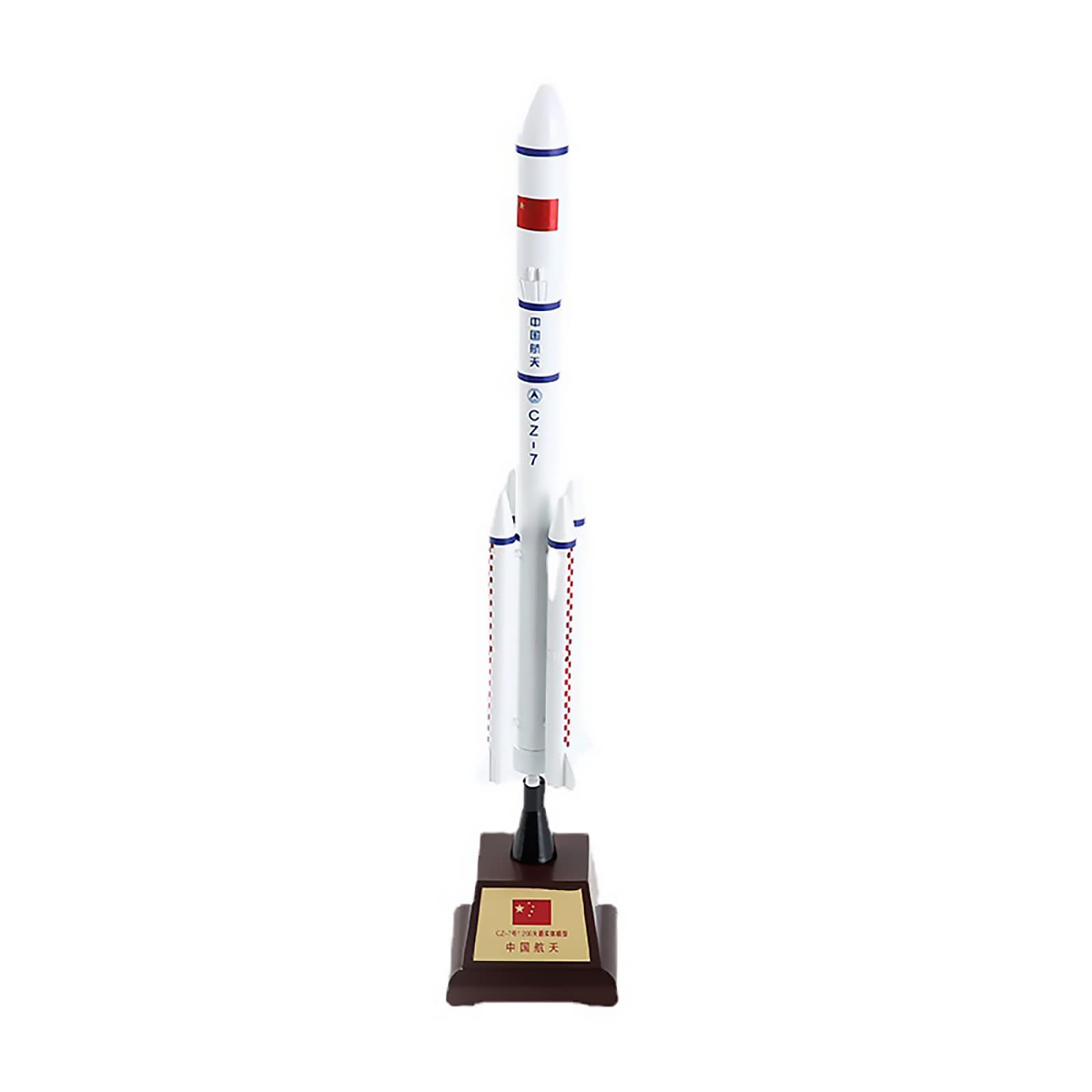 DAGIJIRD 1/200 Scale Alloy Long March 7 Rocket Model Diecast Rocket Model for Collection with Display Stand