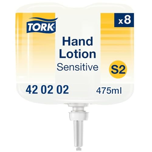 Tork flüssige Hand & Body Lotion für sensible Haut S2, Parfümfrei, 8 Flakons,8 x 475 ml, 420202