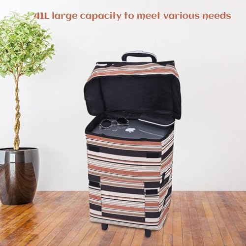 Einkaufstrolley Trolley Einkaufstrolley-Tasche, Faltbare Einkaufswagen-Tasche, Wiederverwendbare Einkaufstüte Aus Oxford-Stoff Für Drinnen Und Draußen Einkaufstasche mit Rollen – Bild 5