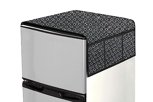 Image of Stylista Refridgerator top Cover Suitable for Samsung RR20A181BU8 /HL, 192 Liter Fridge, Dimension (WXD) 65x111 CM, Symmetric Pattern Grey White