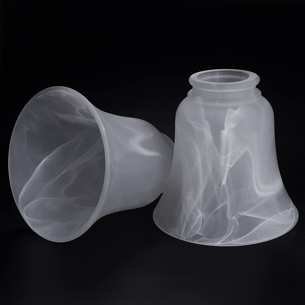 2 piezas de pantalla de luz para ventilador de techo, pantalla de lámpara de labios, repuesto de globos de luz con forma de campana, alabaste 6
