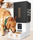 Automatic Dog Feeder Large Breed: 12L/50 Cups with HD 1080P Camera - 5G WiFi Anti-Clog...