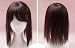 BESTLEE 14" Synthetic Hair Mono Hair Topper for Hair Loss Clip in Hair Top Piece with Air Bangs (Thin Style, Dark Brown)