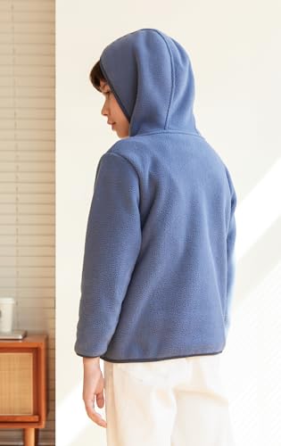 Kids Hooded Fleece Jacket Boys Girls Full Zip Hoodie Toddler Coat 3-12Years3