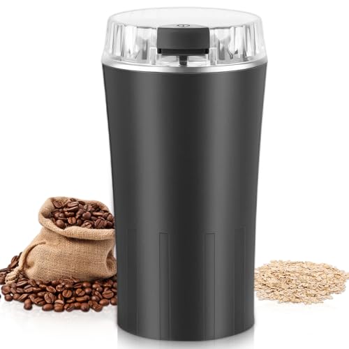 Opiniones de Molinillos de especias los mejores 10. 42 MAIXONIC Molinillo Eléctrico Portátil 300W - Molinillo de Café y Especias con Cuchillas de Acero Inoxidable - Para Granos de Café, Especias, y Nueces (Negro)
