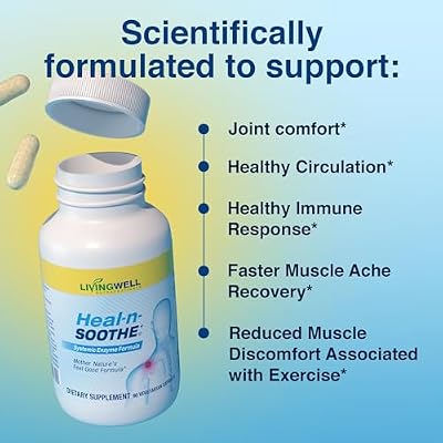 HEAL-N-SOOTHE & Super Joint Support Supplements Bundle- Proteolytic Enzymes (Bromelain & Papain), Glucosamine, MSM, Turmeric for Strong Joints, Flexibility & Body Wellness 180 Capsules (2 Pack)