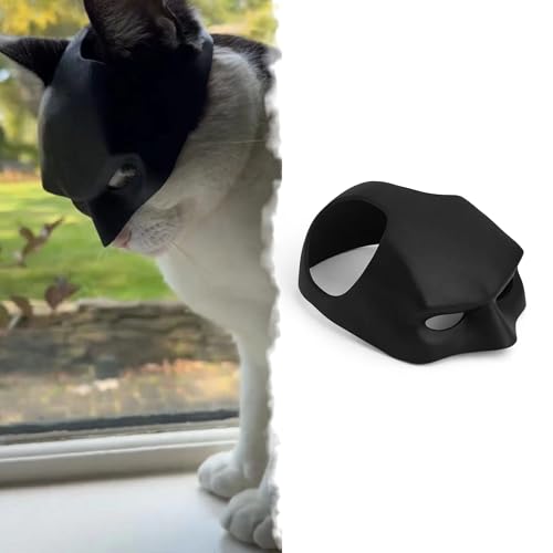 Yipintang Soft & Caring Silicone Cat Bat Mask Skin-Friendly Halloween Costume for Cats Lightweight & Flexible Pet Cosplay Accessories Black Bat